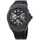 Guess Legacy Black Dial Black Rubber Strap Watch For Men - W1048G2