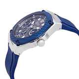 Guess Legacy Grey Dial Blue Silicone Strap Watch For Men - W1049G1