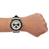 Guess Legacy White Dial Black Rubber Strap Watch For Men - W1049G3