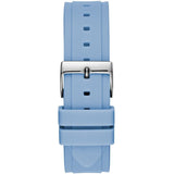 Guess Limelight Crystals White Dial Blue Rubber Strap Watch for Women - W1053L5