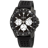 Guess Odyssey Quartz Black Dial Black Silicone Strap Watch For Men - W1108G3