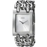 Guess Mod Heavy Metal Silver Dial Silver Steel Strap Watch For Women - W1117L1