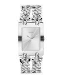 Guess Mod Heavy Metal Silver Dial Silver Steel Strap Watch For Women - W1117L1