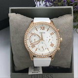 Guess Solar White Dial White Rubber Strap Watch For Women - W1135L1