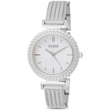 Guess Quartz Silver Dial Silver Mesh Bracelet Watch For Women - W1152L1