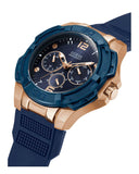 Guess Genesis Quartz Blue Dial Blue Silicone Strap Watch For Men - W1254G3