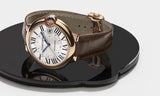 Cartier Ballon Bleu De Cartier Silver Dial Brown Leather Strap Watch for Women - W6920097