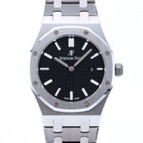 Audemars Piguet Royal Oak Quartz Black Dial Silver Steel Strap Watch for Women - 67650ST.OO.1261ST.01