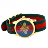 Gucci G Timeless Quartz Green & Red Dial Green & Red NATO Strap Watch For Men - YA126487A