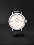 IWC Portofino Automatic White Dial Black Leather Strap Watch for Men - IW356501