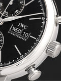 IWC Portofino Chronograph Black Dial Black Leather Strap Watch for Men - IW391008