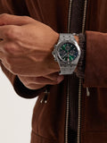 Breitling Chronomat B01 42 Green Dial Silver Steel Strap Watch for Men - AB0134101L1A1