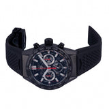 Tag Heuer Carrera Chronograph Steel & Ceramic Black Dial Black Rubber Strap Watch for Men - CBG2090.FT6145