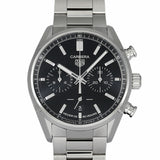 Tag Heuer Carrera Chronograph Black Dial Silver Steel Strap Watch for Men - CBN2010.BA0642