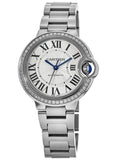 Cartier Ballon Bleu De Cartier Diamonds Silver Dial Silver Steel Strap Watch for Women - W4BB0023