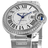 Cartier Ballon Bleu De Cartier Diamonds Silver Dial Silver Steel Strap Watch for Women - W4BB0023