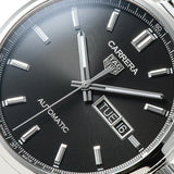 Tag Heuer Carrera Day Date Automatic Black Dial Silver Steel Strap Watch for Men - WBN2010.BA0640