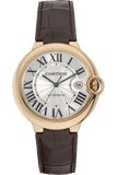 Cartier Ballon Blue de Cartier Silver Dial Brown Leather Strap Watch for Men - W6900551