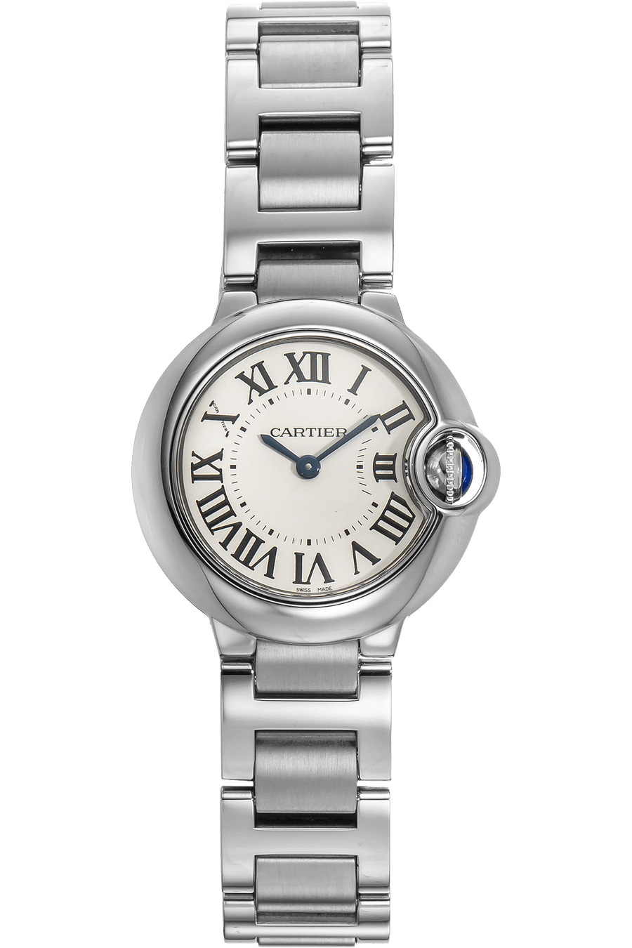 Cartier Ballon Bleu De Cartier White Dial Silver Steel Strap Watch for Women - W69010Z4