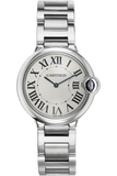 Cartier Ballon Bleu De Cartier Silver Dial Silver Steel Strap Watch for Women - W69011Z4