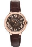 Cartier Ballon Bleu De Cartier Brown Dial Brown Leather Strap Watch for Men - W6920037