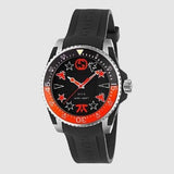 Gucci Dive Limited Edition Black Dial Black Rubber Strap Unisex Watch - YA136333