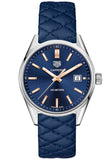 Tag Heuer Carrera Quartz 39mm Blue Dial Blue Calfskin Strap Watch for Women - WAR1112.FC6391