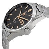 Tag Heuer Carrera Calibre 5 Automatic Black Dial Silver Steel Strap Watch for Men - WAR201C.BA0723