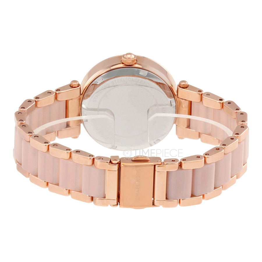 Michael Kors Parker Pink Dial Two Tone Steel Strap Watch for Women - MK6110