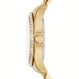 Michael Kors Lexington Mother of Pearl White Dial Gold Steel Strap Watch for Women - MK1079