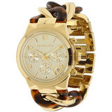 Michael Kors Runway Gold Dial Two Tone Steel Strap Watch for Women - MK4222