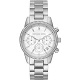 Michael Kors Ritz Silver Dial Silver Steel Strap Watch for Women - MK6428