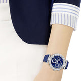 Swarovski Era Journey Blue Dial Blue Leather Strap Watch for Women - 5479239