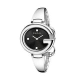 Gucci Guccissima Black Dial Silver Steel Strap Watch For Women - YA134301