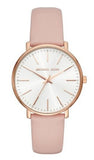 Michael Kors Pyper Quartz White Dial Pink Leather Strap Watch For Women - MK2741