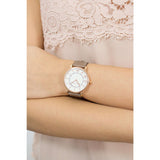 Marc Jacobs Roxy White Dial Cement Leather Strap Watch for Women - MJ1533