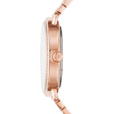 Michael Kors Portia Quartz Silver Dial Rose Gold Steel Strap Watch For Women - MK3887