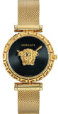 Versace Palazzo Empire Greca Black Dial Gold Mesh Bracelet Watch for Women - VEDV00519