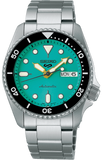 Seiko 5 Sports SKX Midi Automatic Teal Dial Silver Steel Strap Watch For Men - SRPK33K1