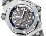 Audemars Piguet Royal Oak Offshore Diver Grey Dial Grey Rubber Strap Watch for Men - 15720ST.OO.A009CA.01