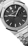 Audemars Piguet Royal Oak Quartz Black Dial Silver Steel Strap Watch for Women - 67650ST.OO.1261ST.01