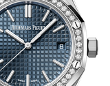 Audemars Piguet Royal Oak Diamonds Light Blue Dial Silver Steel Strap Watch for Women - 15551ST.ZZ.1356ST.04