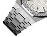 Audemars Piguet Royal Oak Quartz Diamonds White Dial Silver Steel Strap Watch for Women - 67651ST.ZZ.1261ST.01