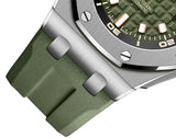 Audemars Piguet Royal Oak Offshore Diver Green Dial Green Rubber Strap Watch for Men - 15720ST.OO.A052CA.01