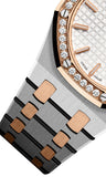 Audemars Piguet Royal Oak Quartz Diamonds White Dial Two Tone Steel Strap Watch for Women - 67651SR.ZZ.1261SR.01