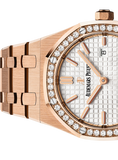 Audemars Piguet Royal Oak Quartz White Dial Rose Gold Steel Strap Watch for Women - 67651OR.ZZ.1261OR.01