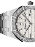 Audemars Piguet Royal Oak Quartz Diamonds White Dial Silver Steel Strap Watch for Women - 67651ST.ZZ.1261ST.01