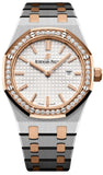 Audemars Piguet Royal Oak Quartz Diamonds White Dial Two Tone Steel Strap Watch for Women - 67651SR.ZZ.1261SR.01