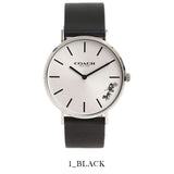 Coach Perry White Dial Black Leather Strap Watch for Women - 14503115