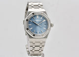 Audemars Piguet Royal Oak 50th Anniversary Diamond Ice Blue Dial Silver Steel Strap Watch for Men - 15551ST.ZZ.1356ST.01